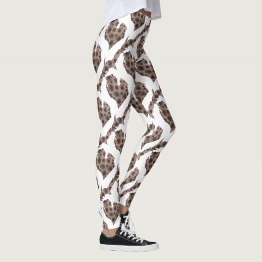 Ik hart de Grote Meren - Petoskey stone Leggings (Rechts)