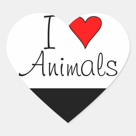 Ik hart dieren sticker (Voorkant)