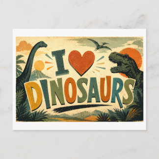 "Ik [Hart] Dinosauriërs" Briefkaart
