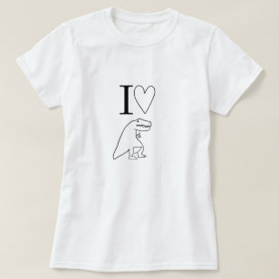 Ik Hart Dinosauriërs Schattige Minimalistische T-R T-shirt