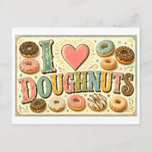 "Ik [Hart] Donuts" Briefkaart