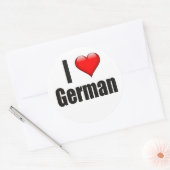 Ik hart Duits Ronde Sticker (Envelop)