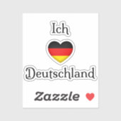 "Ik hart Duitsland" "Ich Liebe Deutschland" Duits Sticker (Vel)