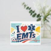 "Ik [Hart] EMTs" Briefkaart (Staand voorkant)