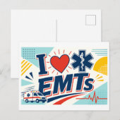 "Ik [Hart] EMTs" Briefkaart (Voorkant / Achterkant)