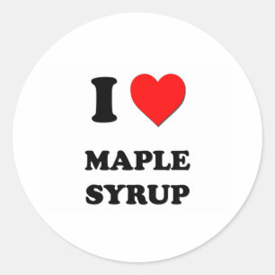 Ik hart esdoornsiroop ronde sticker