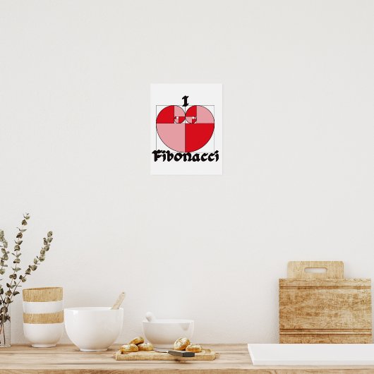 Ik hart Fibonacci Poster (Keuken)