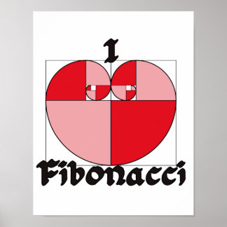 Ik hart Fibonacci Poster