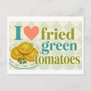 "Ik [Hart] Gebakken Groene Tomaten" Briefkaart