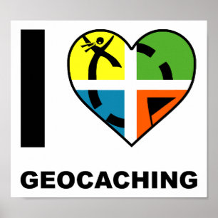 Ik Hart Geocaching Grappige Poster