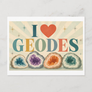 "Ik [Hart] Geodes" Briefkaart