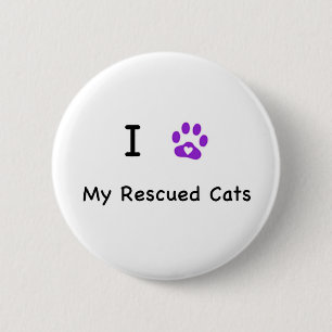 Ik hart gered katten ronde button 5,7 cm