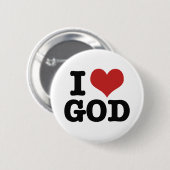 Ik hart God Ronde Button 5,7 Cm (Voorkant /achterkant)