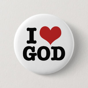 Ik hart God Ronde Button 5,7 Cm