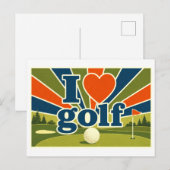 "Ik [Hart] Golf" Briefkaart (Voorkant / Achterkant)