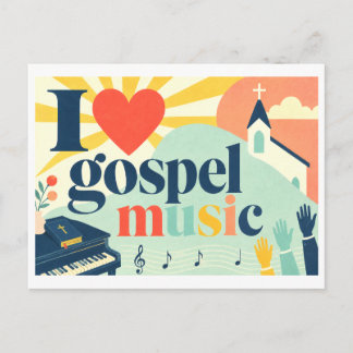 "Ik [Hart] Gospel Muziek" Briefkaart
