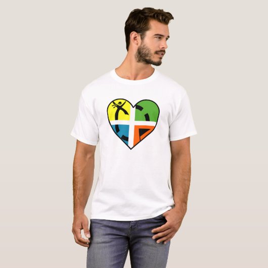 Ik Hart Grappige Geocaching T-shirt (Voorkant volledig)
