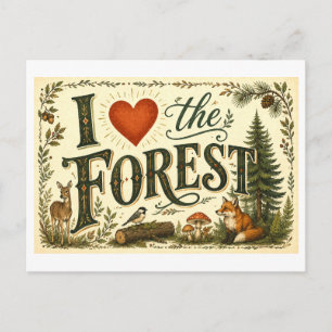 Ik [Hart] het Bos Briefkaart