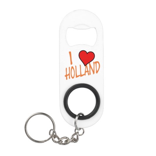 Ik Hart Holland of op twee planken Mini Flessenopener (Voorkant)