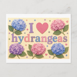 "Ik [Hart] Hortensia's" Briefkaart
