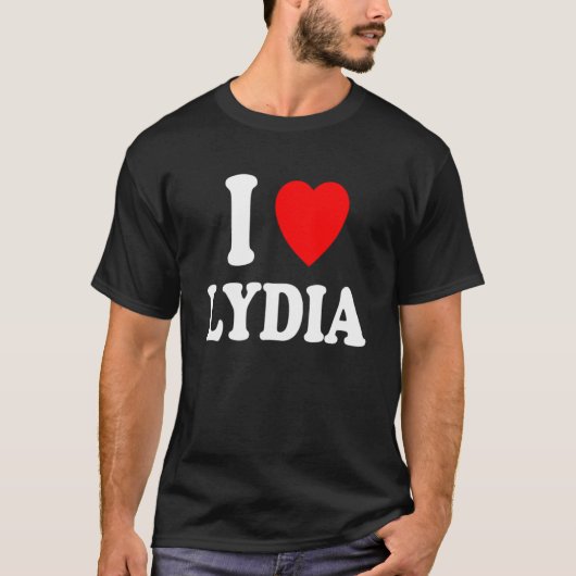 Ik hart hou van lydia schattig matching paar echtg t-shirt (Voorkant)