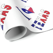 Ik (hart) hou van Texas vlag Cadeaupapier (Rol Hoek)