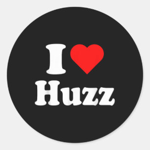 Ik hart huzz grappige meme ik doe het voor de huzz ronde sticker