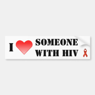 Ik hart iemand met HIV Bumpersticker