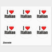 Ik hart Italiaans Ronde Sticker (Vel)