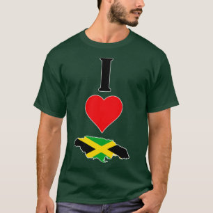 Ik hart Jamaica Verticaal Ik hou van Jamaicaanse N T-shirt