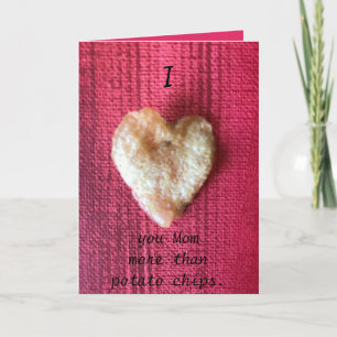 Ik hart je mam aardappel chip hart kaarten