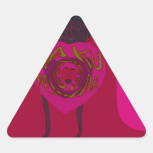 Ik Hart Je Nakupenda Sana Gelukkige Valentijnsdag Driehoek Sticker