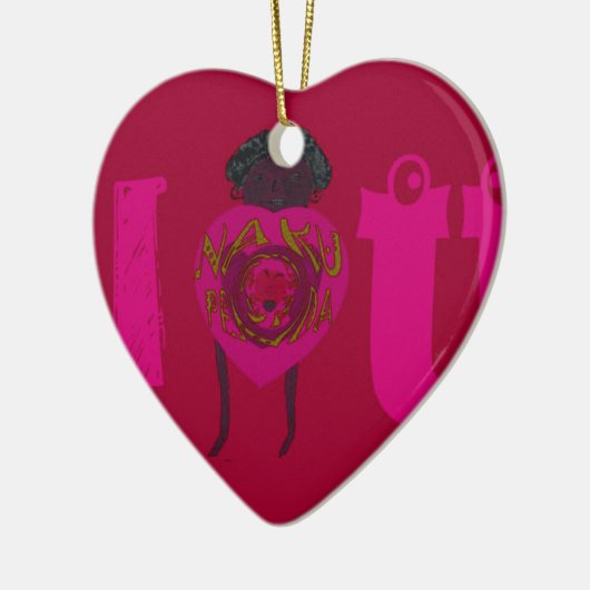 Ik Hart Je Nakupenda Sana Gelukkige Valentijnsdag Keramisch Ornament (Links)