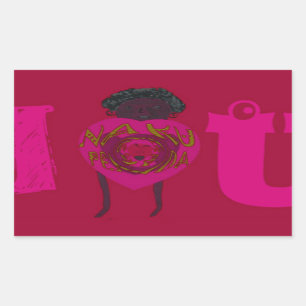 Ik Hart Je Nakupenda Sana Gelukkige Valentijnsdag Rechthoekige Sticker