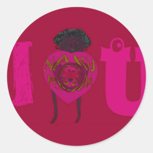 Ik Hart Je Nakupenda Sana Gelukkige Valentijnsdag Ronde Sticker