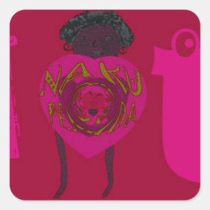 Ik Hart Je Nakupenda Sana Gelukkige Valentijnsdag Vierkante Sticker