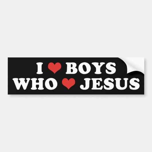 Ik hart jongens bumpersticker (Voorkant)