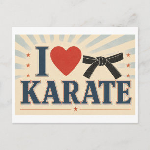 "Ik [Hart] Karate" Briefkaart
