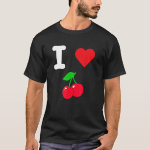 Ik Hart Kersen Zoete Rode Vruchten Gezonde Schone T-shirt