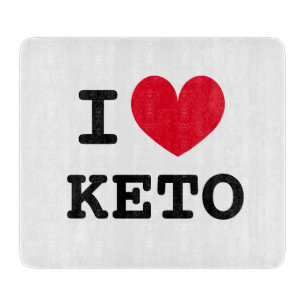 Ik hart keto dieet glazen snijplank voor keuken