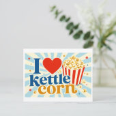 "Ik [Hart] Kettlecorn" Briefkaart (Staand voorkant)