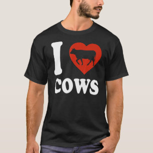 Ik Hart Koeien Ik Hou Van Koeien Schattig Rode Har T-shirt