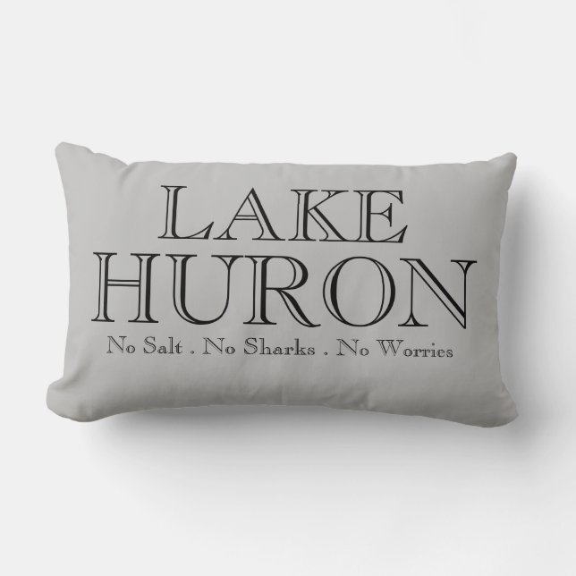 Ik hart LAKE HURON, geweldig meer ontwerp Kussen (Voorkant)