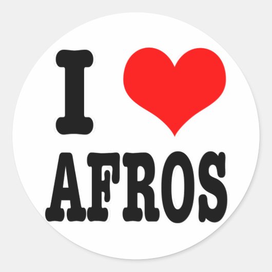 IK HART (LIEFDE) AFROS RONDE STICKER (Voorkant)
