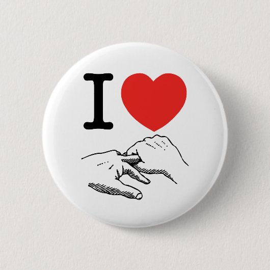 Ik hart (liefde) Anal Ronde Button 5,7 Cm (Voorkant)