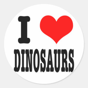 IK HART (LIEFDE) dinosaurussen Ronde Sticker