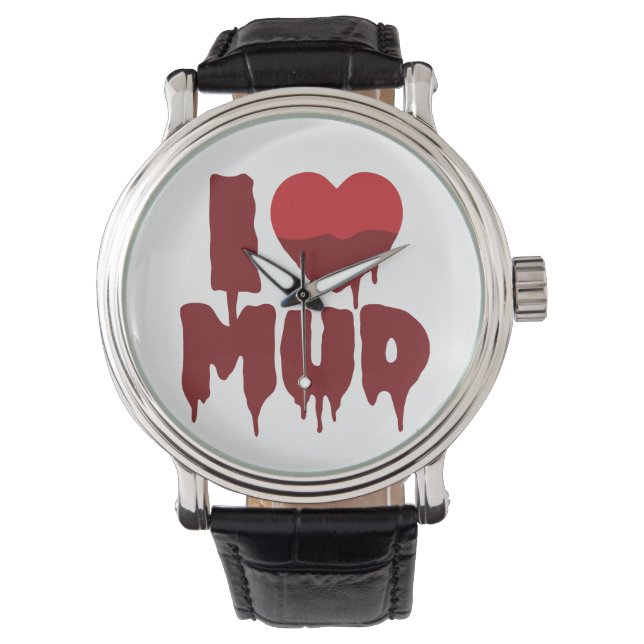 Ik hart (liefde) modder horloge (Voorkant)