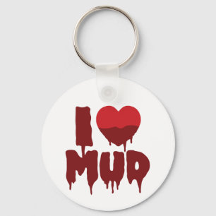 Ik hart (liefde) modder sleutelhanger