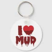 Ik hart (liefde) modder sleutelhanger (Achterkant)