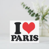 Ik hart/ liefde Parijs Briefkaart (Staand voorkant)